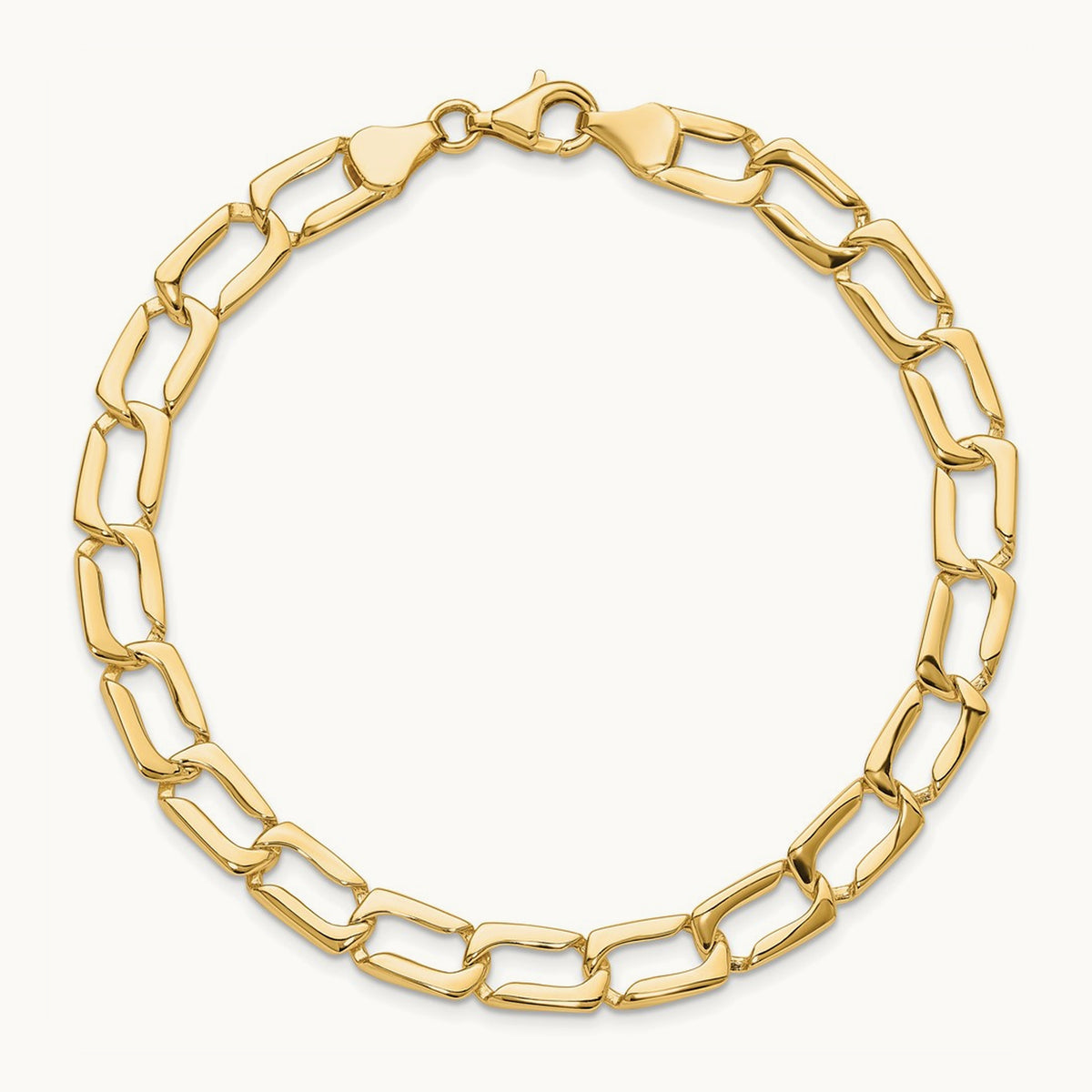 Polished Link Bracelet, 14K