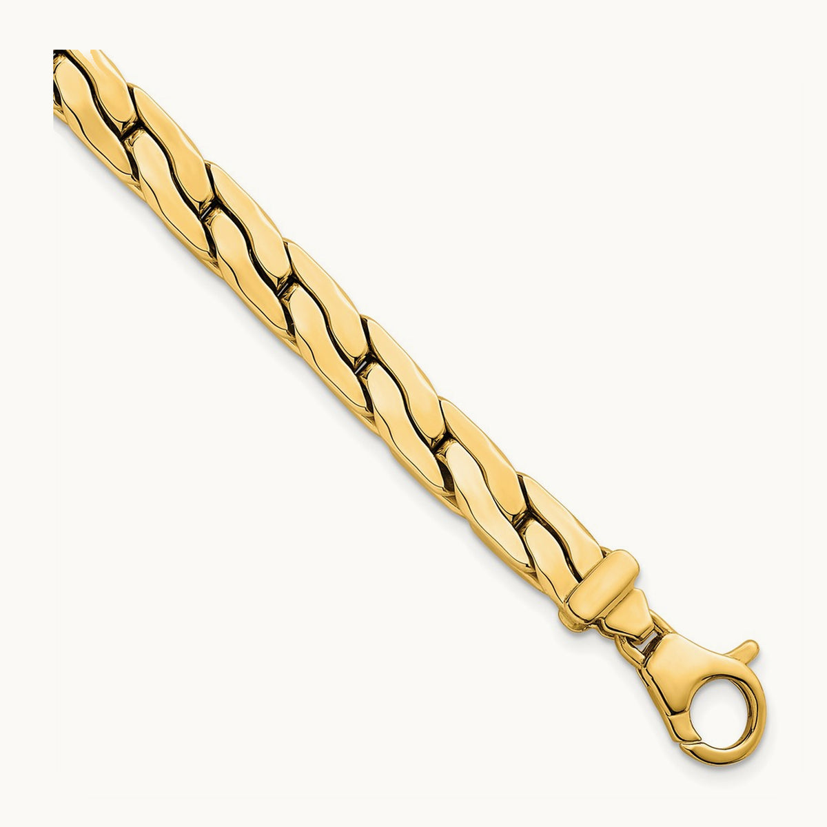 Polished Fancy Link Bracelet, 14K