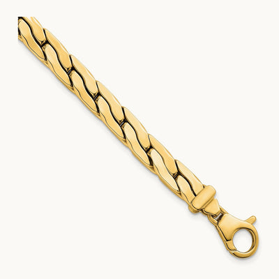 Polished Fancy Link Bracelet, 14K