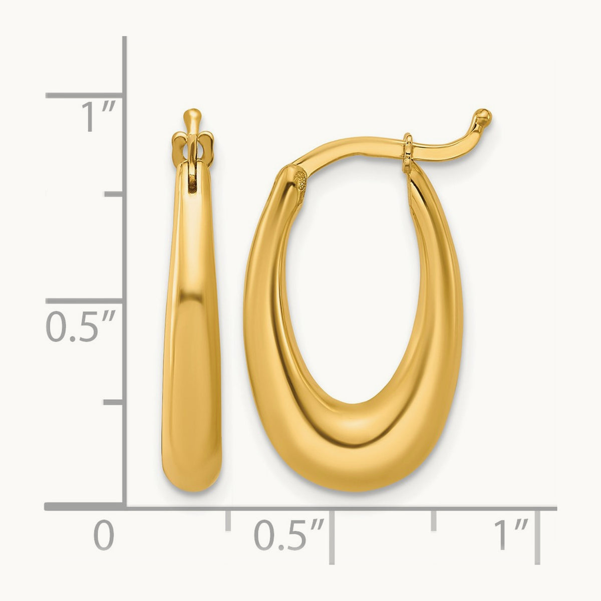 Polished Tapered Oval Hoop Earrings — Leslie's
