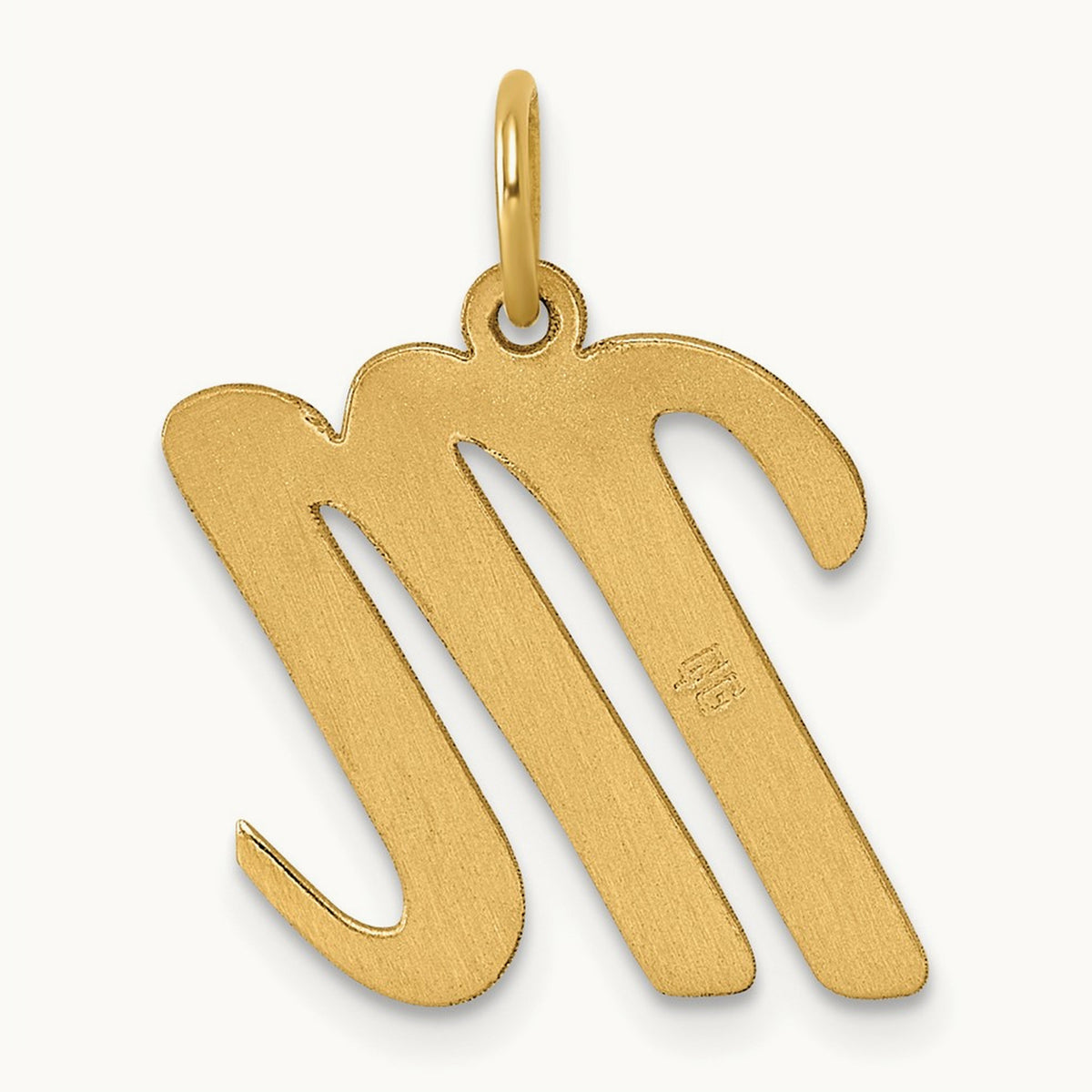 Large Script Initial Charm — 14K Yellow Gold, M