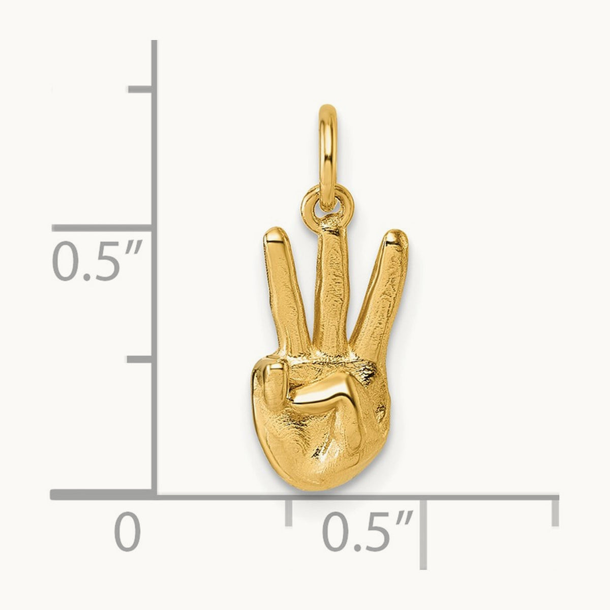 American Sign Language Alphabet Fingerspelling Sign W Pendant, 14K