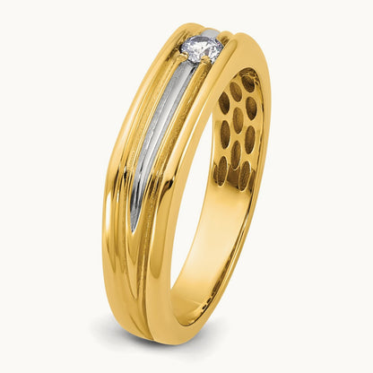 Setting: with White Rhodium IB Goodman Men's Diamond Ring Mounting, 14K Gold — 14K Yellow Gold