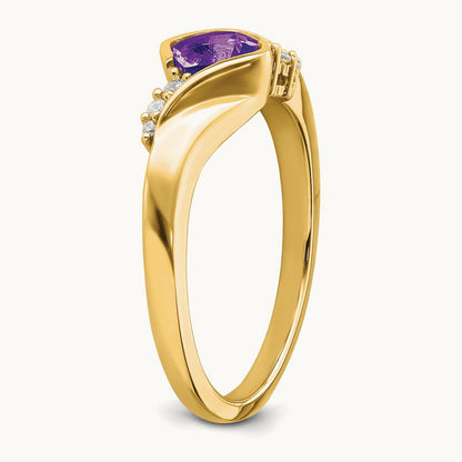 Amethyst and Diamond Ring, 14K