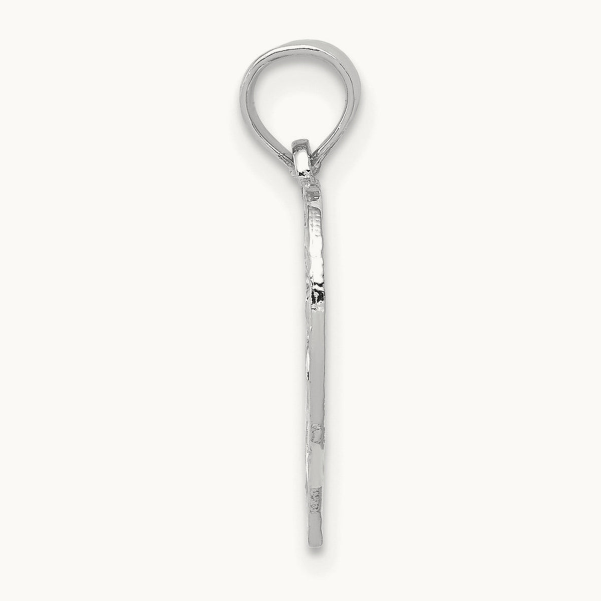 13 in Heart Cut-out Pendant — 14K White Gold