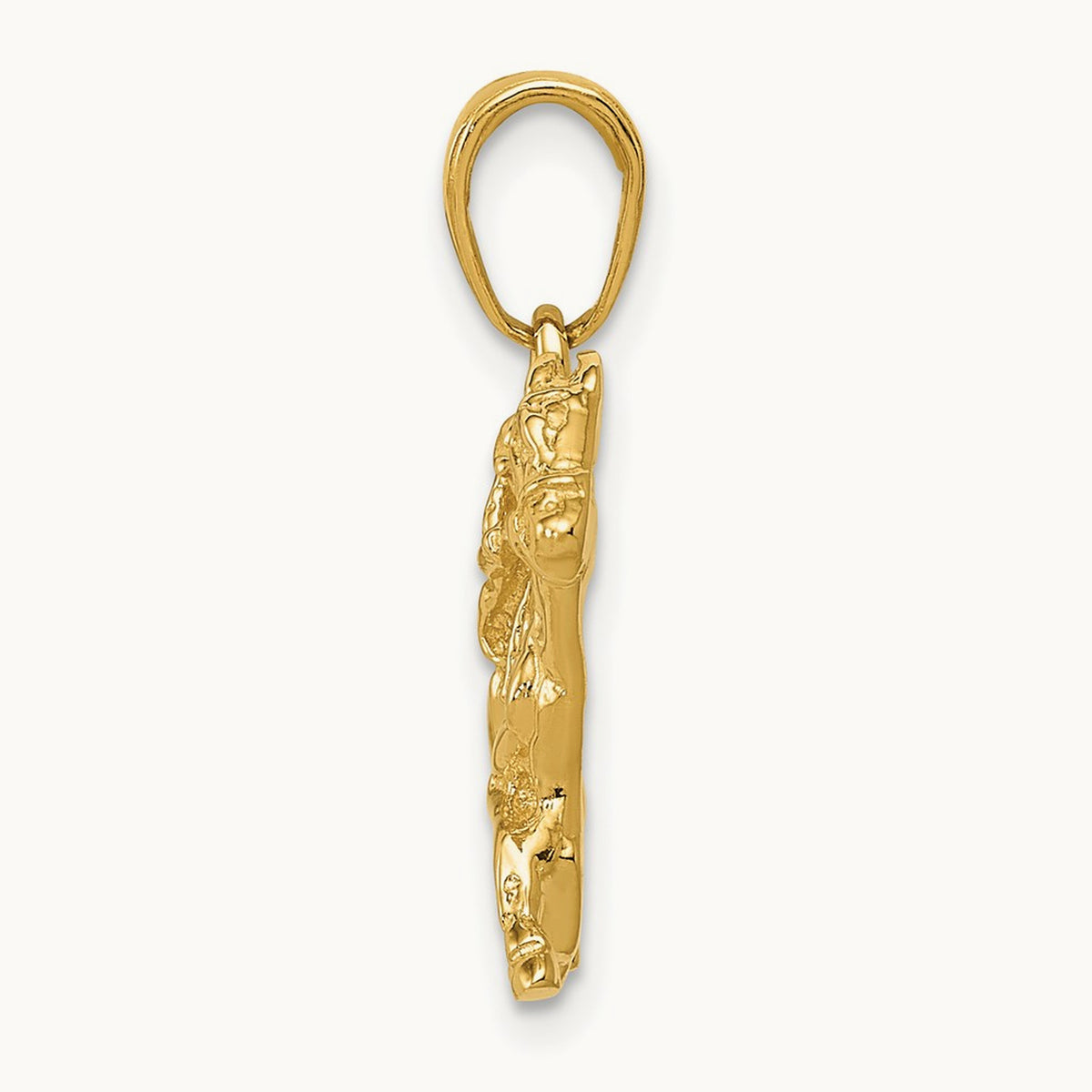Jockey on Horse Pendant, 14K