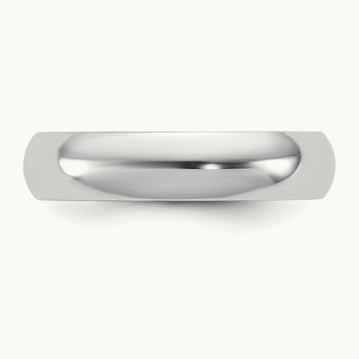Half Round Band, 4.5mm in 14K White Gold