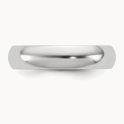 Half Round Band, 4.5mm in 14K White Gold