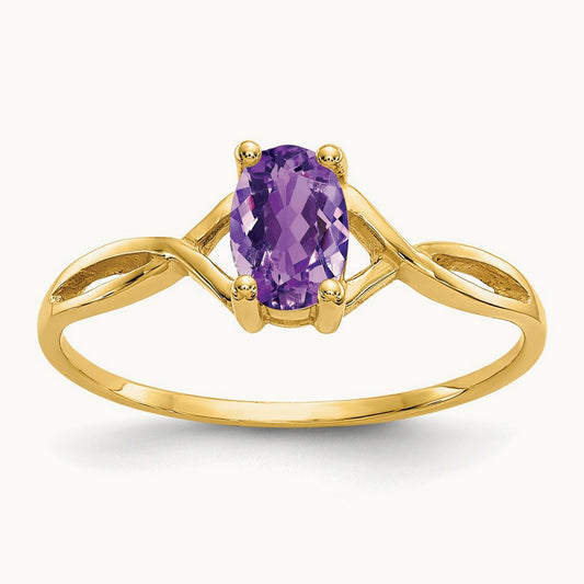 Amethyst Birthstone Ring, 14K