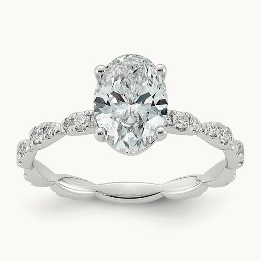 Oval Center Ring, 1 7/8-3 1/2 ct Lab-Grown Diamond