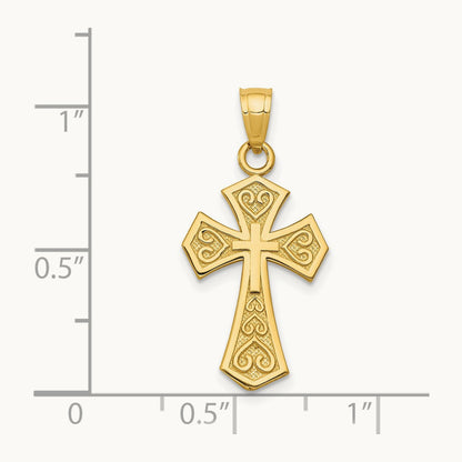 Reversible Passion Cross Pendant, 14K