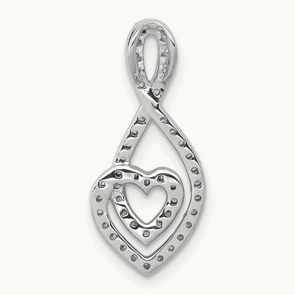 1/4ct. Diamond Fancy Heart Infinity Chain Slide, 14K White Gold