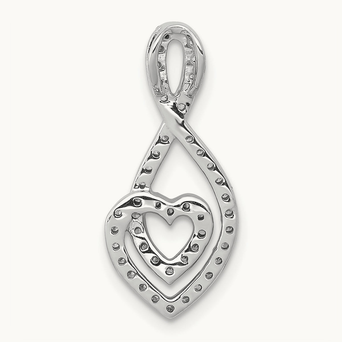 1/4ct. Diamond Fancy Heart Infinity Chain Slide, 14K White Gold