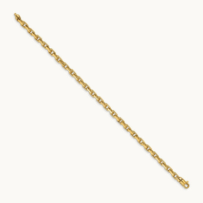 Hand-polished Fancy Link Bracelet, 4.2mm, 14K