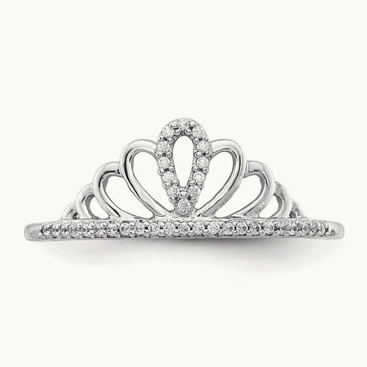 Diamond Tiara Ring, 14K White Gold