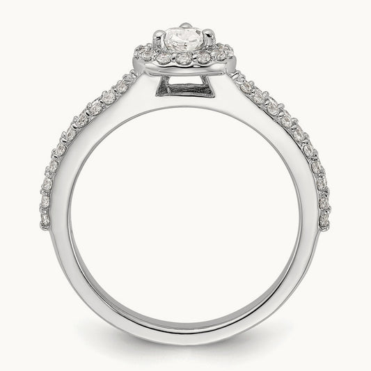 Pear Semi-Mount Halo Engagement Ring — 5/8 ct, 7