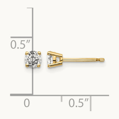 14y .40ct. I1 J-K Diamond Stud Push-on Post Earrings