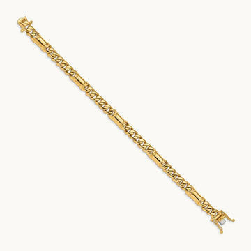 Hand-polished Fancy Link Bracelet, 7.5mm, 14K