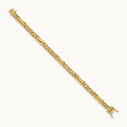 Hand-polished Fancy Link Bracelet, 7.5mm, 14K