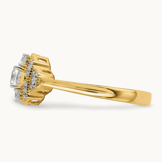 Art Deco Cushion Center Semi-Mount Engagement Ring, 0.25-0.50 ct tw