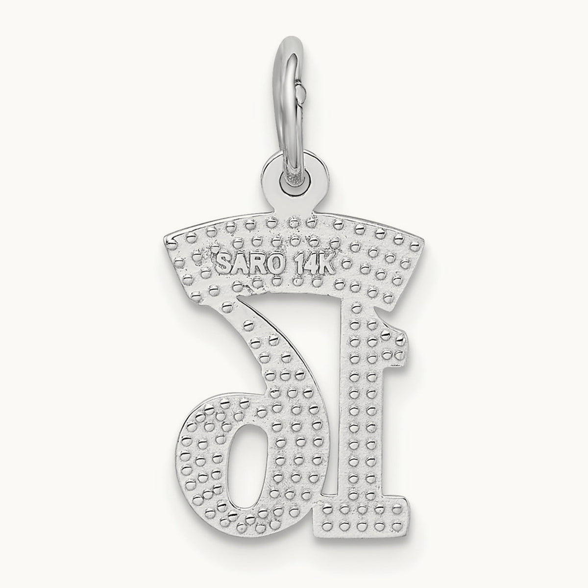 SWEET 16 Charm — 14K White Gold