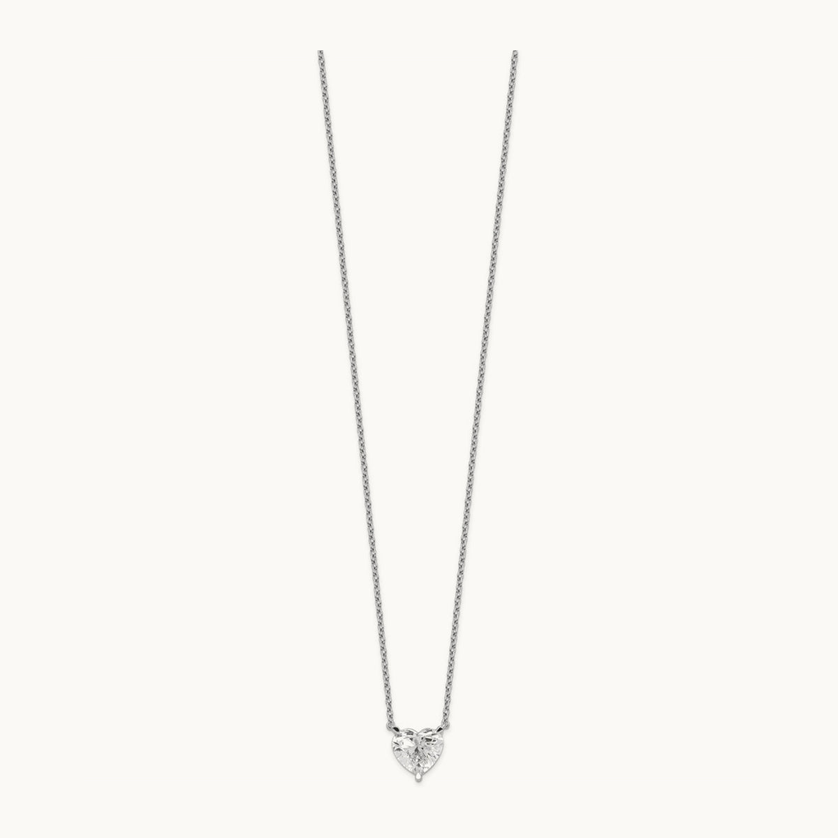 Heart Pendant with Chai, 2.00 ct tw Lab-Grown Diamond — 14K White Gold