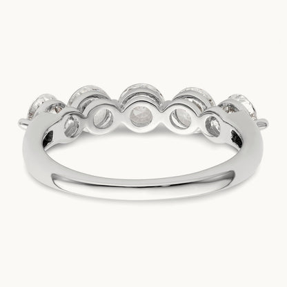 5-Stone Diamond Band, 14K White Gold