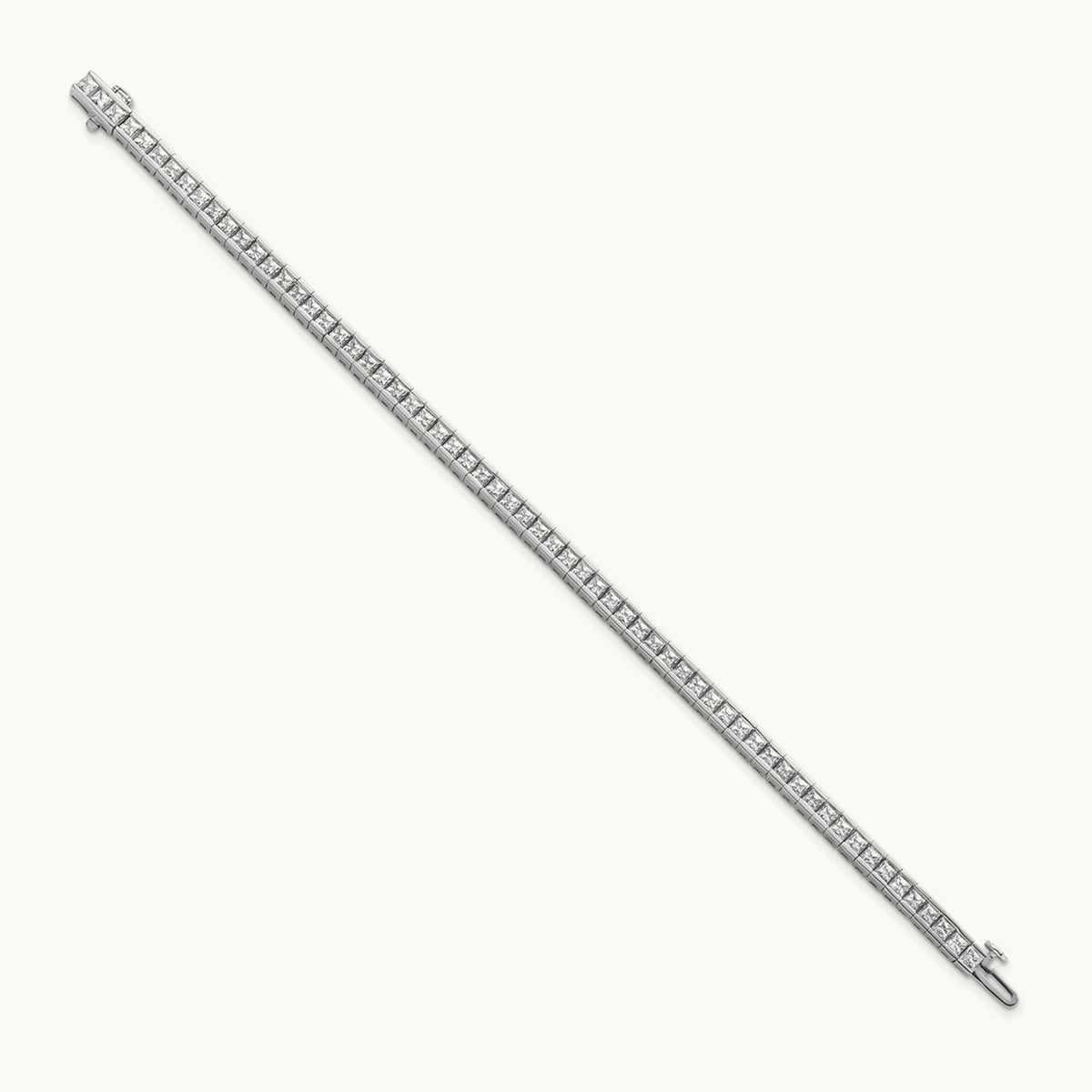 Princess Tennis Bracelet, 7.00 ct tw Lab-Grown Diamond — 14K White Gold