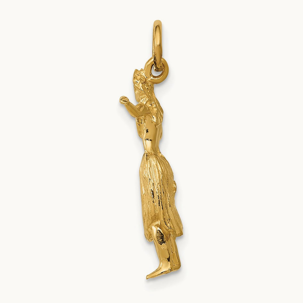 3-D Hula Dancer Charm, 14K