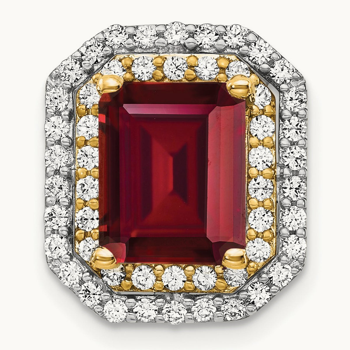 Created Ruby Chain Slide, 0.50 ct tw Lab-Grown Diamond