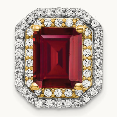 Created Ruby Chain Slide, 0.50 ct tw Lab-Grown Diamond