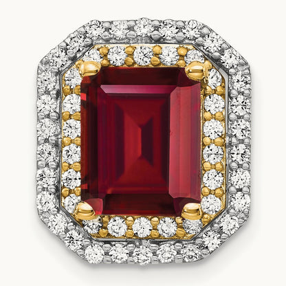 Created Ruby Chain Slide, 0.50 ct tw Lab-Grown Diamond