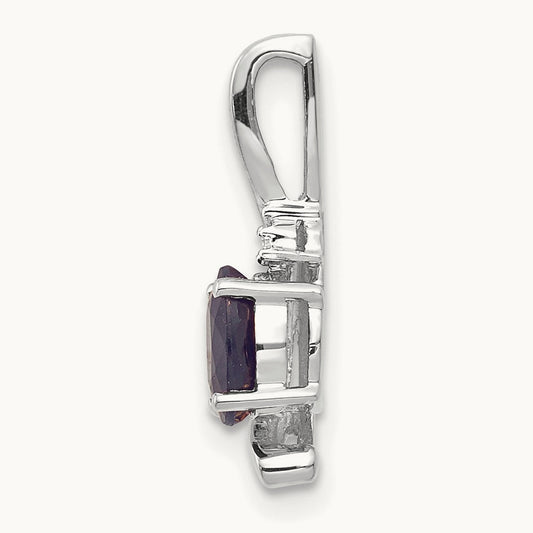 Sapphire and Diamond Pendant — 14K White Gold