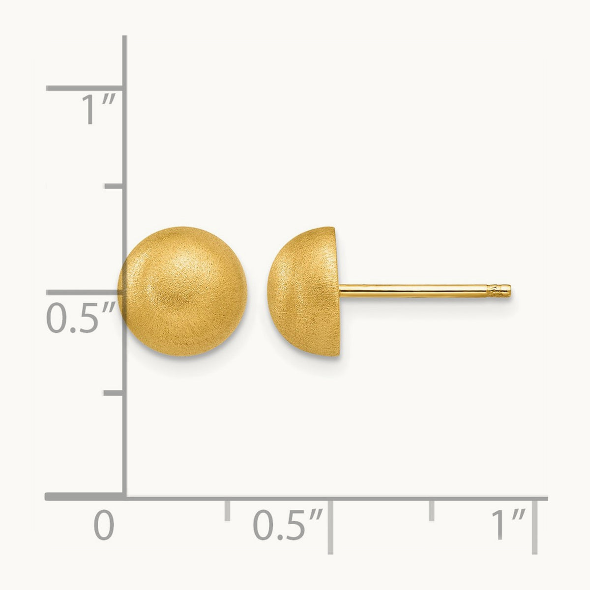 Hollow Satin Half Ball Post Earrings — 8.00mm