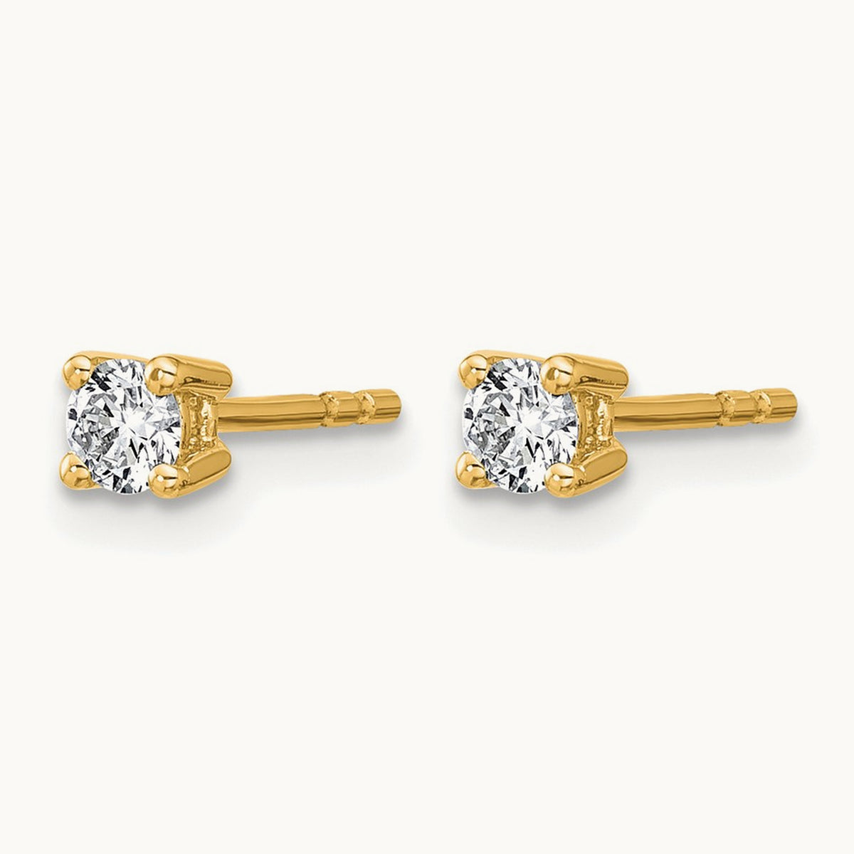 Round Heavyweight Stud Earrings, 0.10-7.00 ct tw Lab-Grown Diamond — 1/4 ct, 14K Yellow Gold