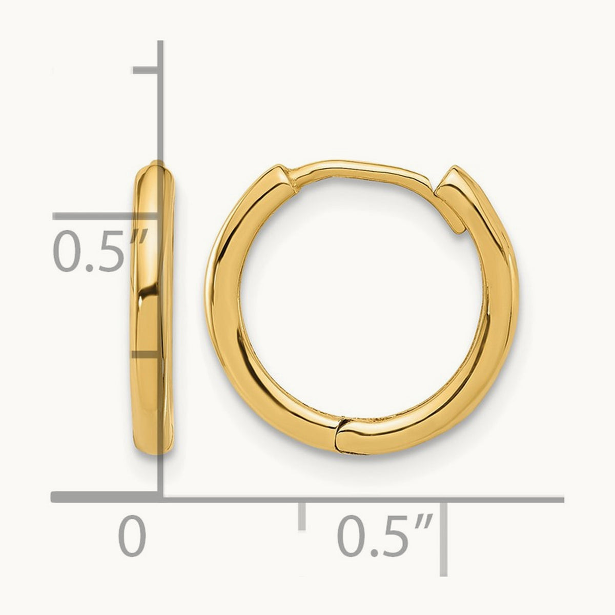 Polished Hinged Hoop Earrings — 14K Yellow Gold