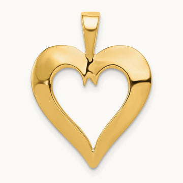 Polished Heart Pendant, 14K