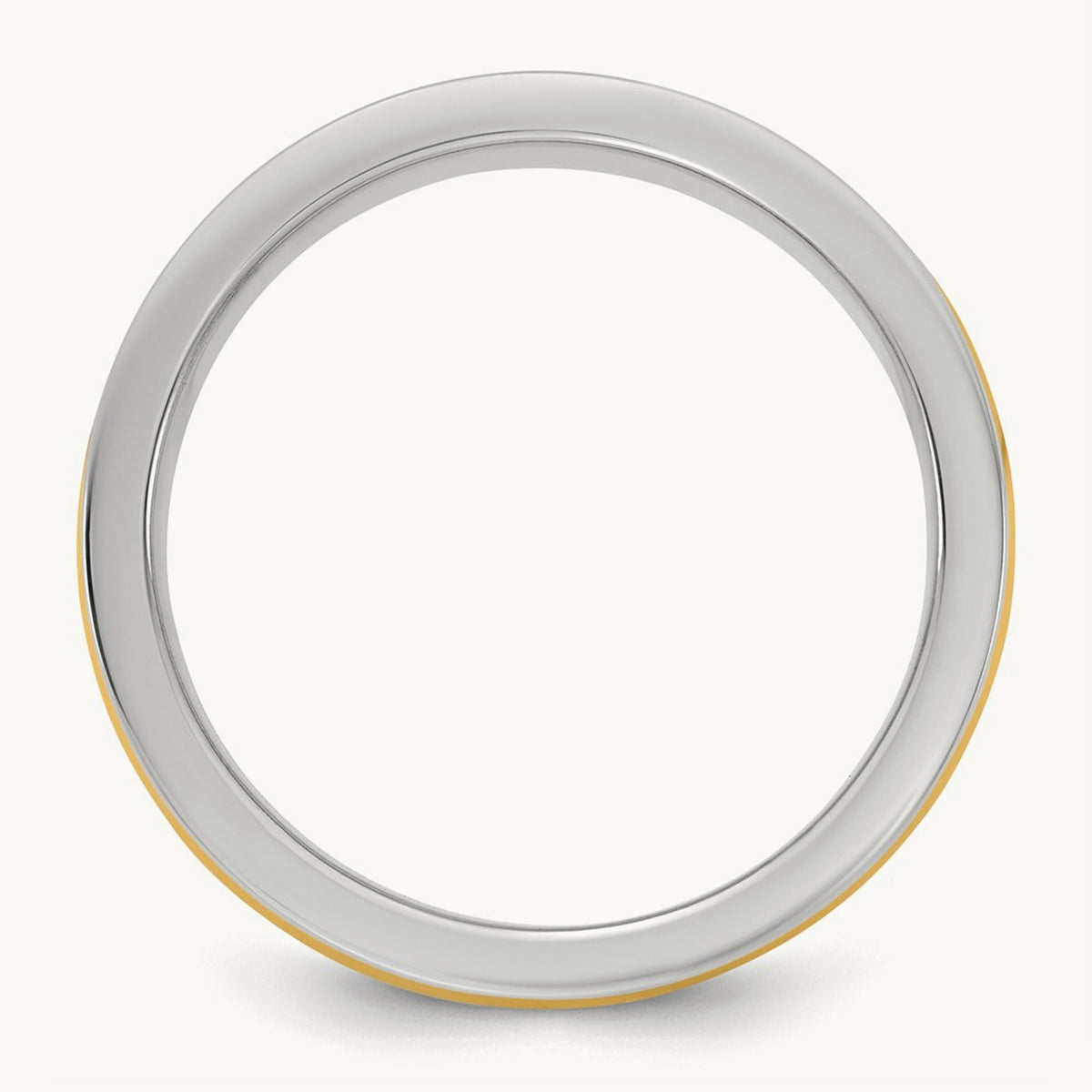 W/Y Half Round Wedding Band, 6mm, 14K Two-tone