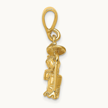3D Drum Set Charm, 14K