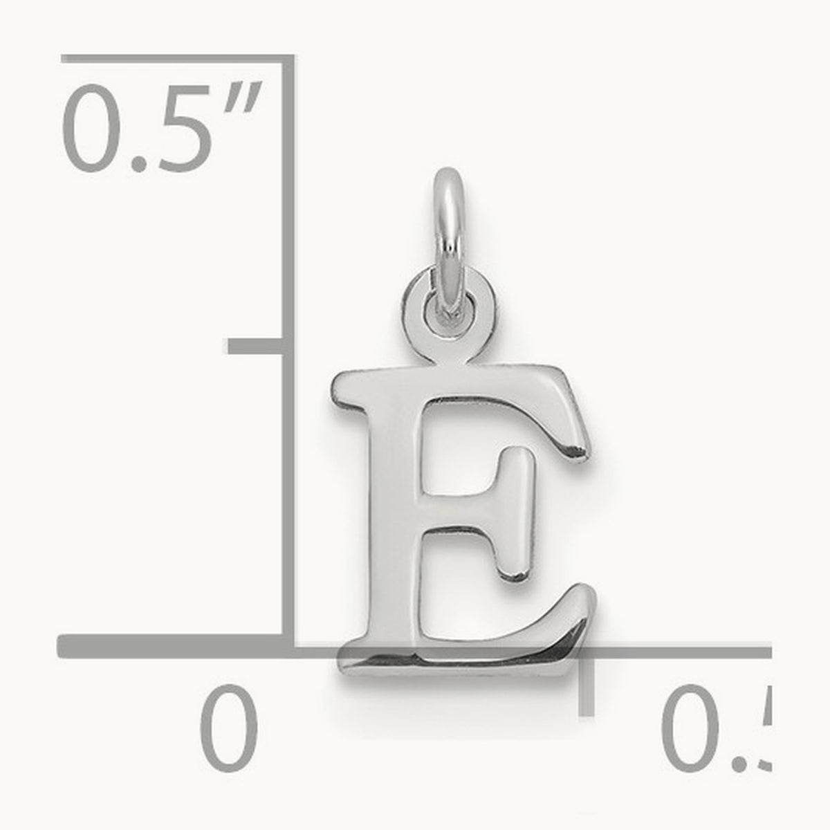Cutout Letter E Initial Pendant, 14K White Gold