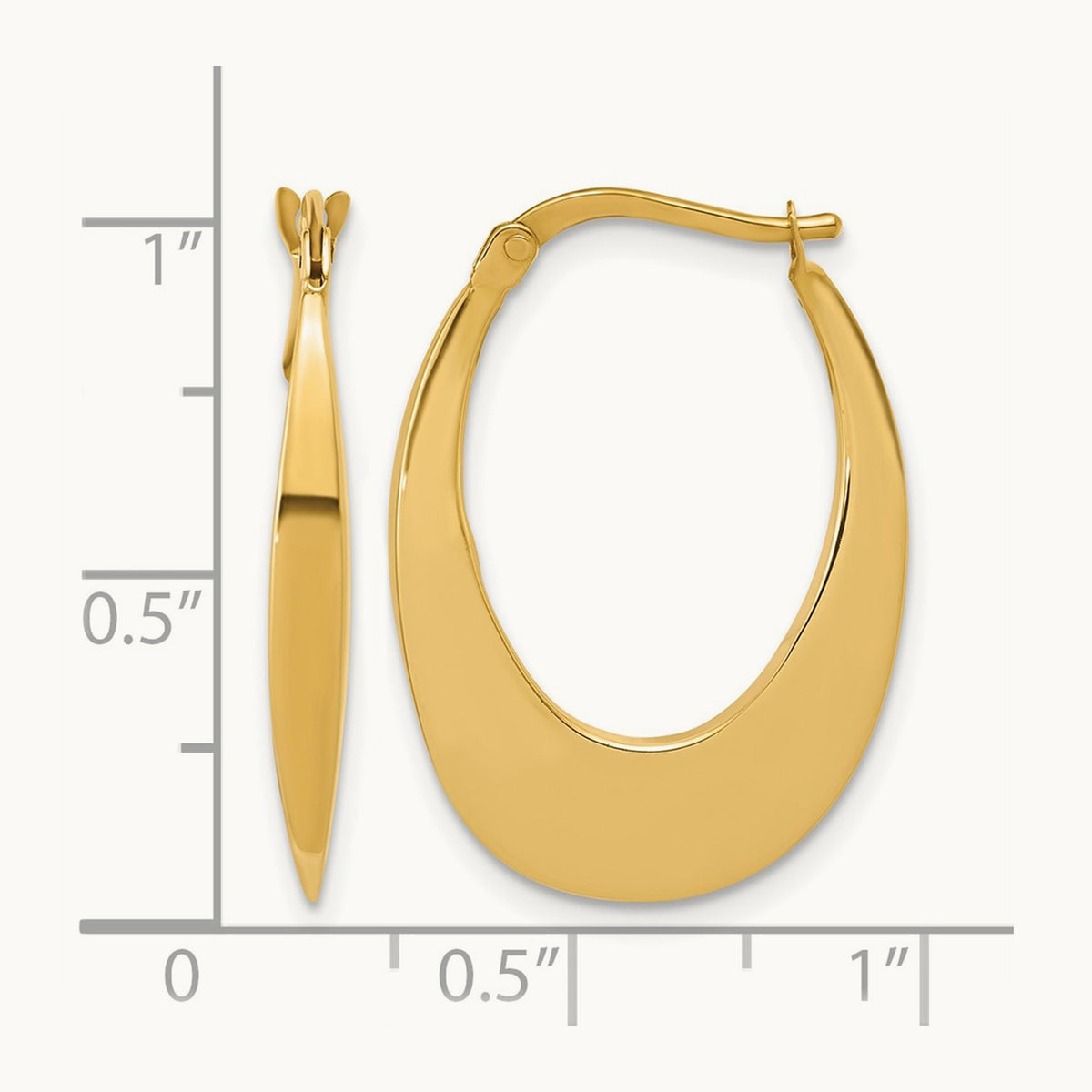 Polished Fancy Oval Hoop Earrings — Leslie's