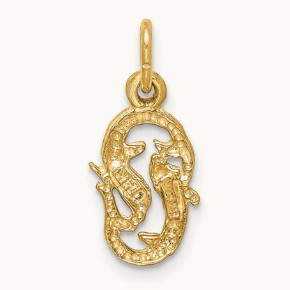 Satin Diamond-cut Pisces Zodiac Charm — 17mm