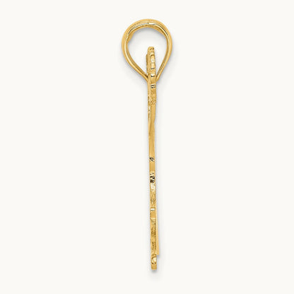 Cheerleader Jumping with Pom-Poms Charm, 14K