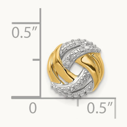 .02ct. Diamond w/Rhodium Accents Round Chain Slide, 14K
