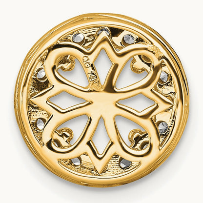 Semi-Mount Round Halo Chain Slide, Lab-Grown Diamond — 1/2 ct, 14K Yellow Gold