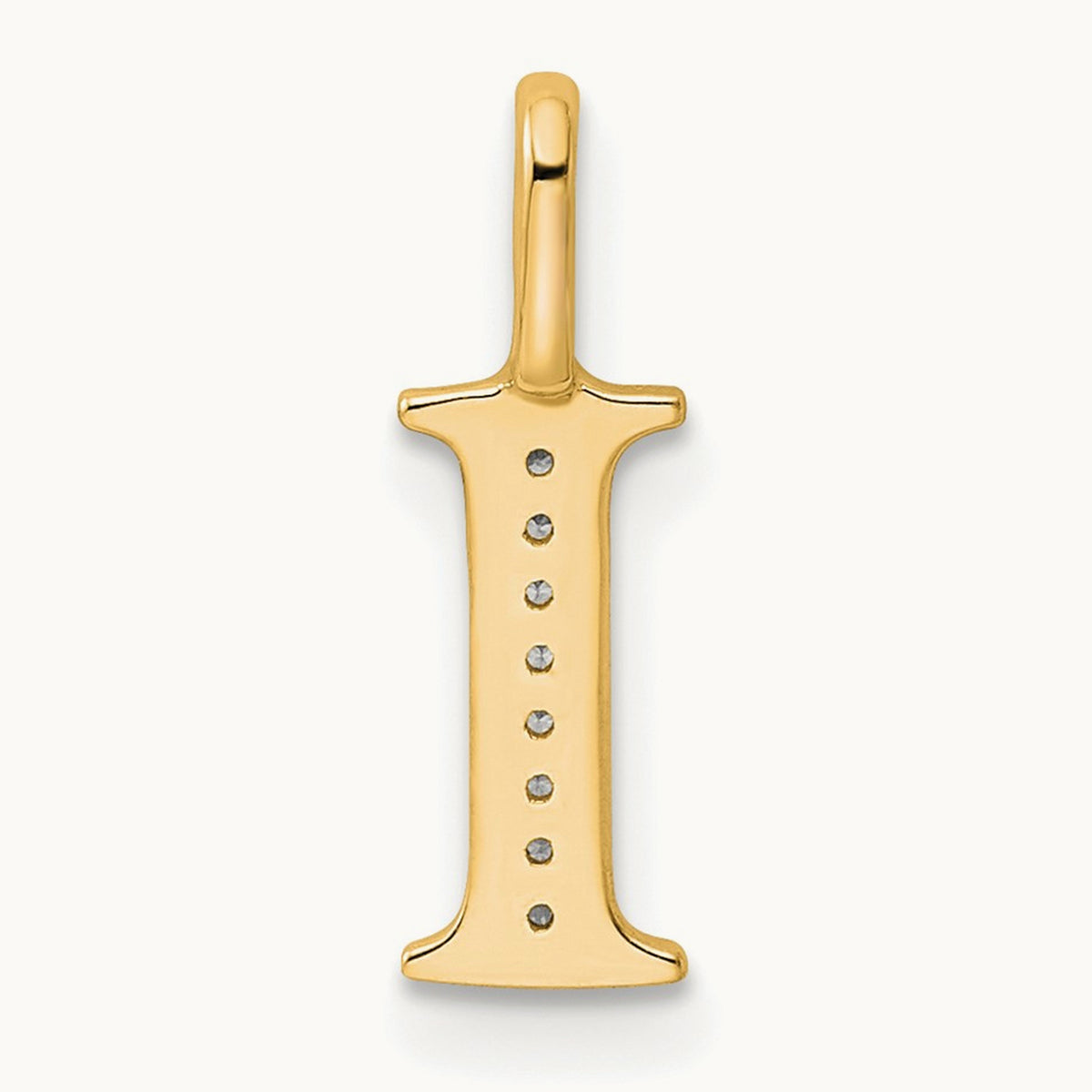 Diamond Letter I Initial Pendant, 14K