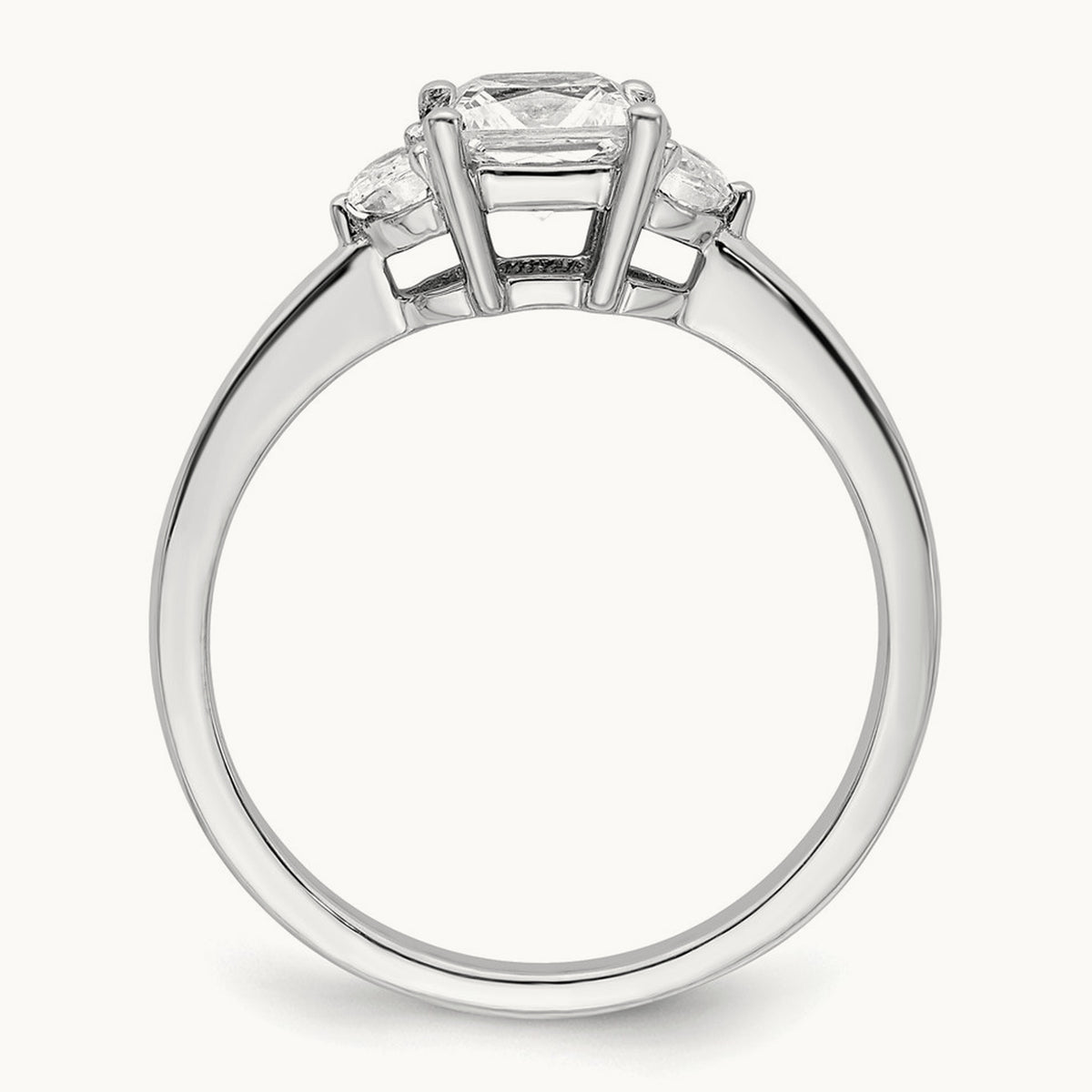 3 Stone Half Moon/Princess Semi-Mount Ring, 0.50 ct tw