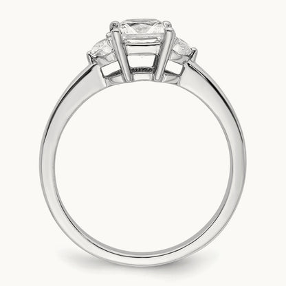 3 Stone Half Moon/Princess Semi-Mount Ring, 0.50 ct tw