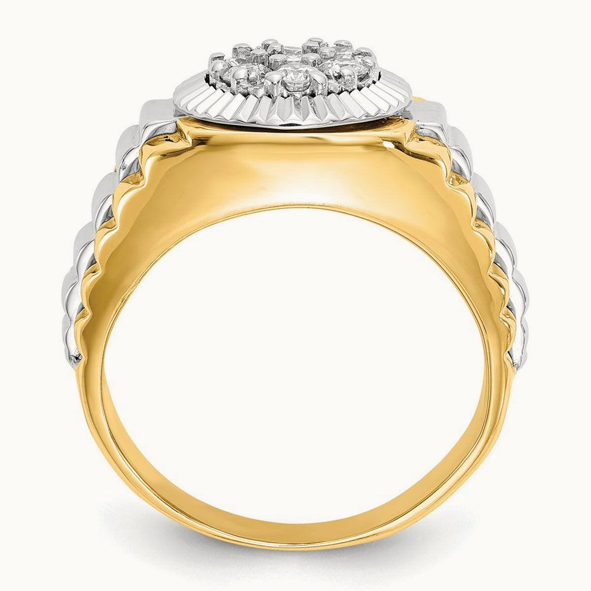 Ridged Men's Ring — 1/2 ct, 10
