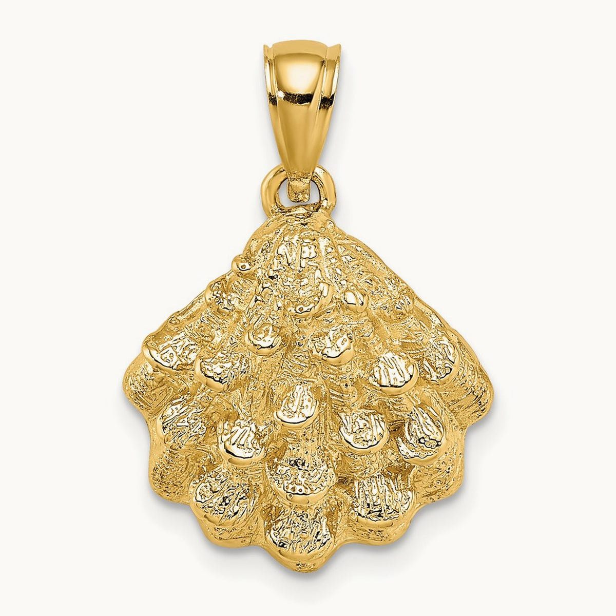 Textured Oyster Shell Charm — 22mm